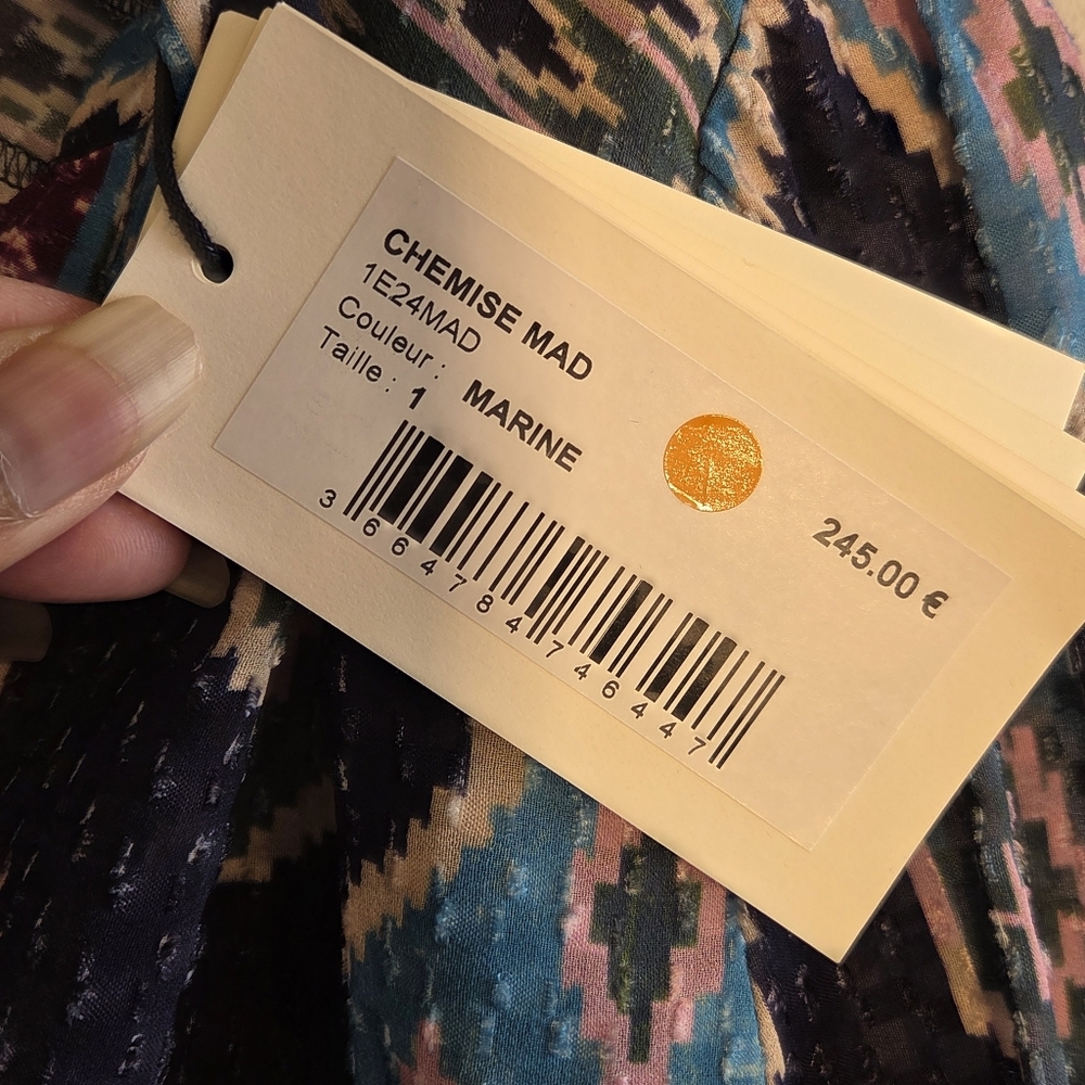 ba&sh Mad Graphic Printed Boho Blouse ASO Ginny & Georgia Sz 4 - Picture 9 of 15